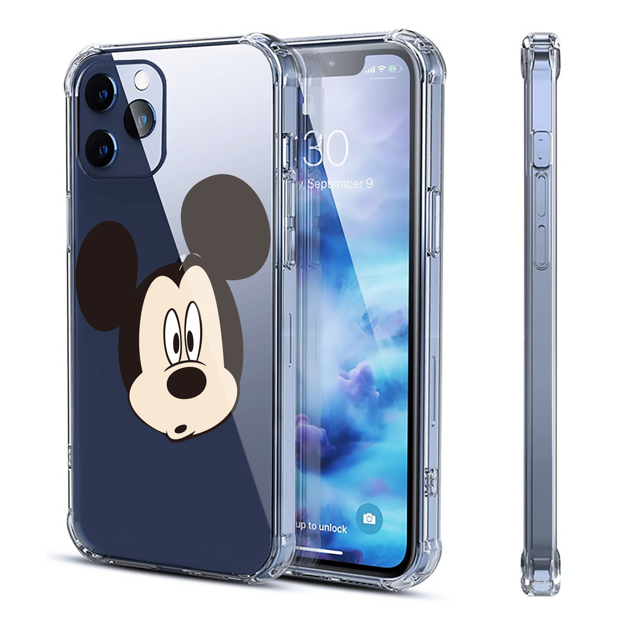（画像用） ミッキーマウス Mickey Mouse 【iPhone 12シリーズ対応】透明スマホケース（クリアソフトケース）
